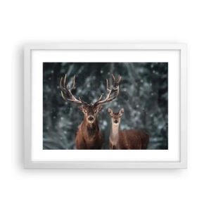 Poster în ramă albă - Stăpânul pădurii și soția sa - 40x30 cm