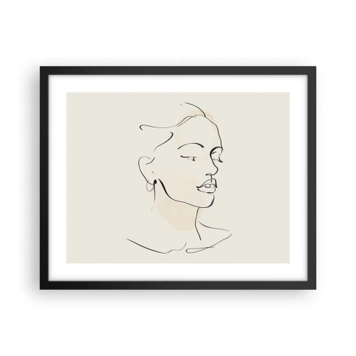 Poster în ramă neagră - Cu o linie sigură - 50x40 cm