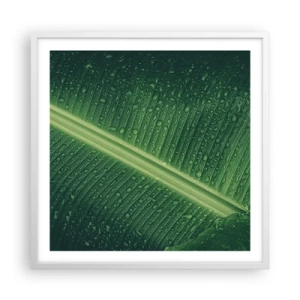 Poster în ramă albă - Structura verdelui - 60x60 cm
