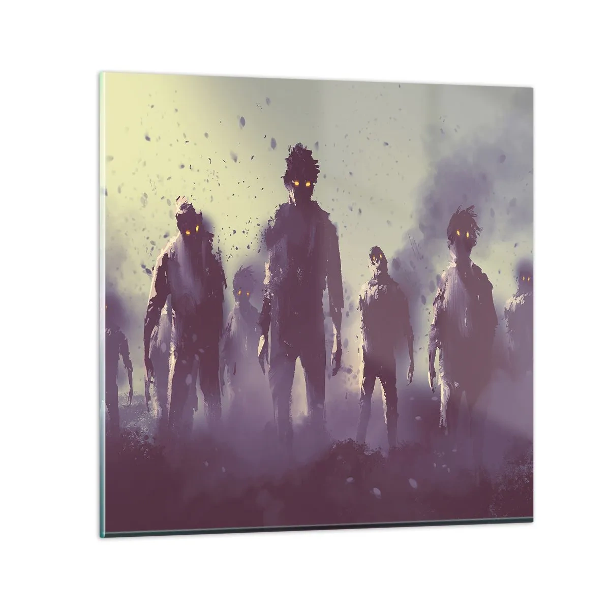 Tablou pe sticlă - Ai grijă! Se apropie - 40x40 cm