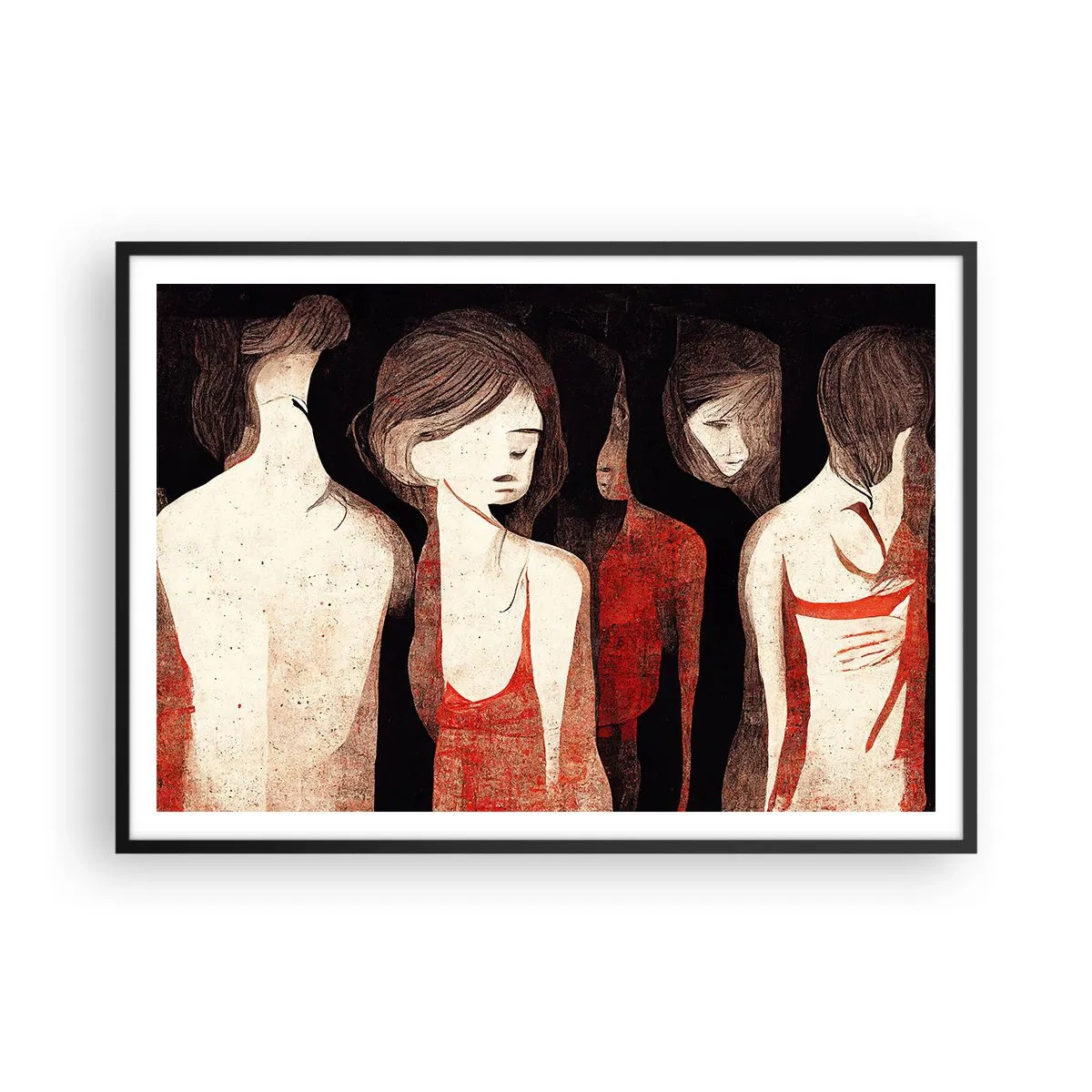 Poster în ramă neagră - Madonele întunericului - 100x70 cm