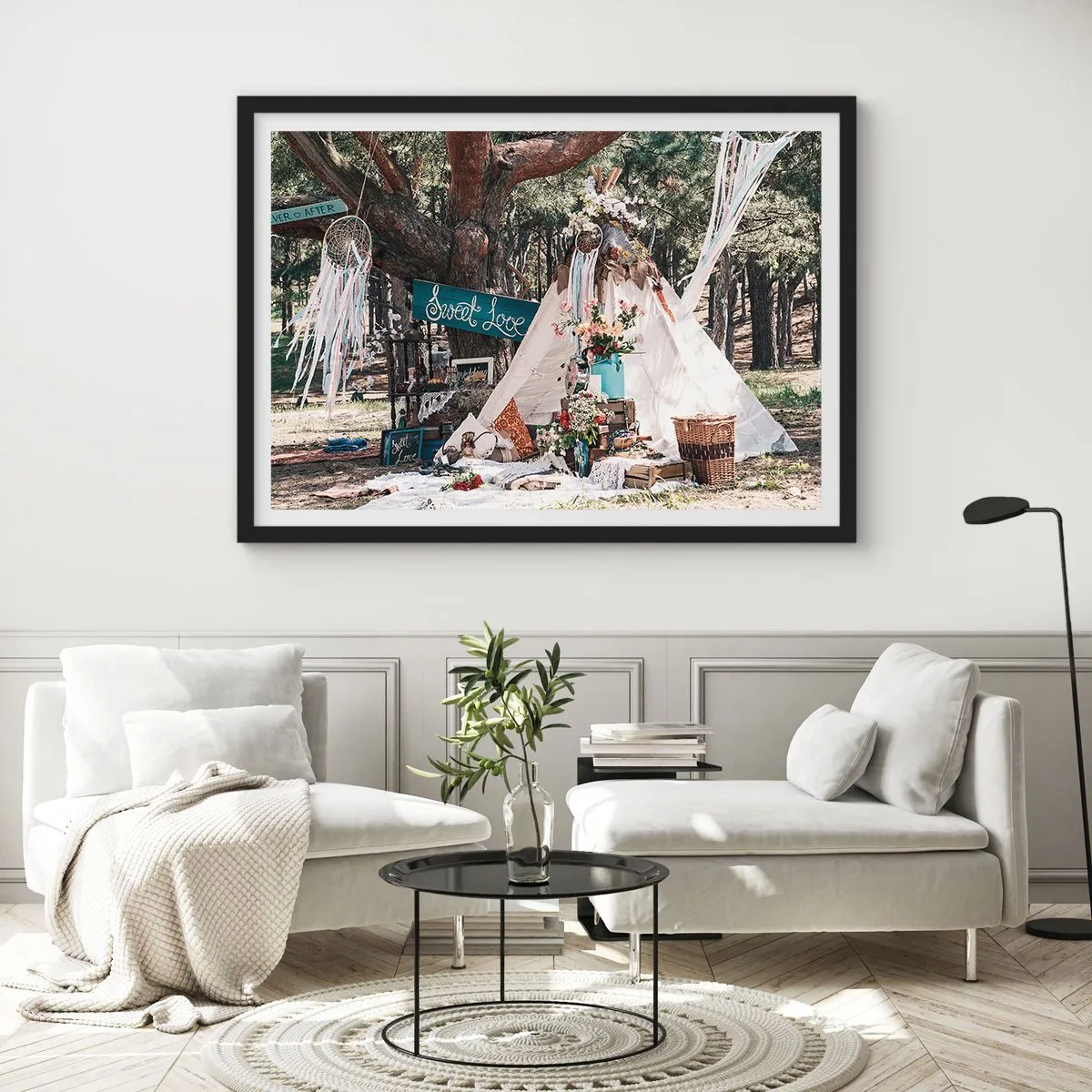 Poster în ramă neagră - Make love… - 70x50 cm