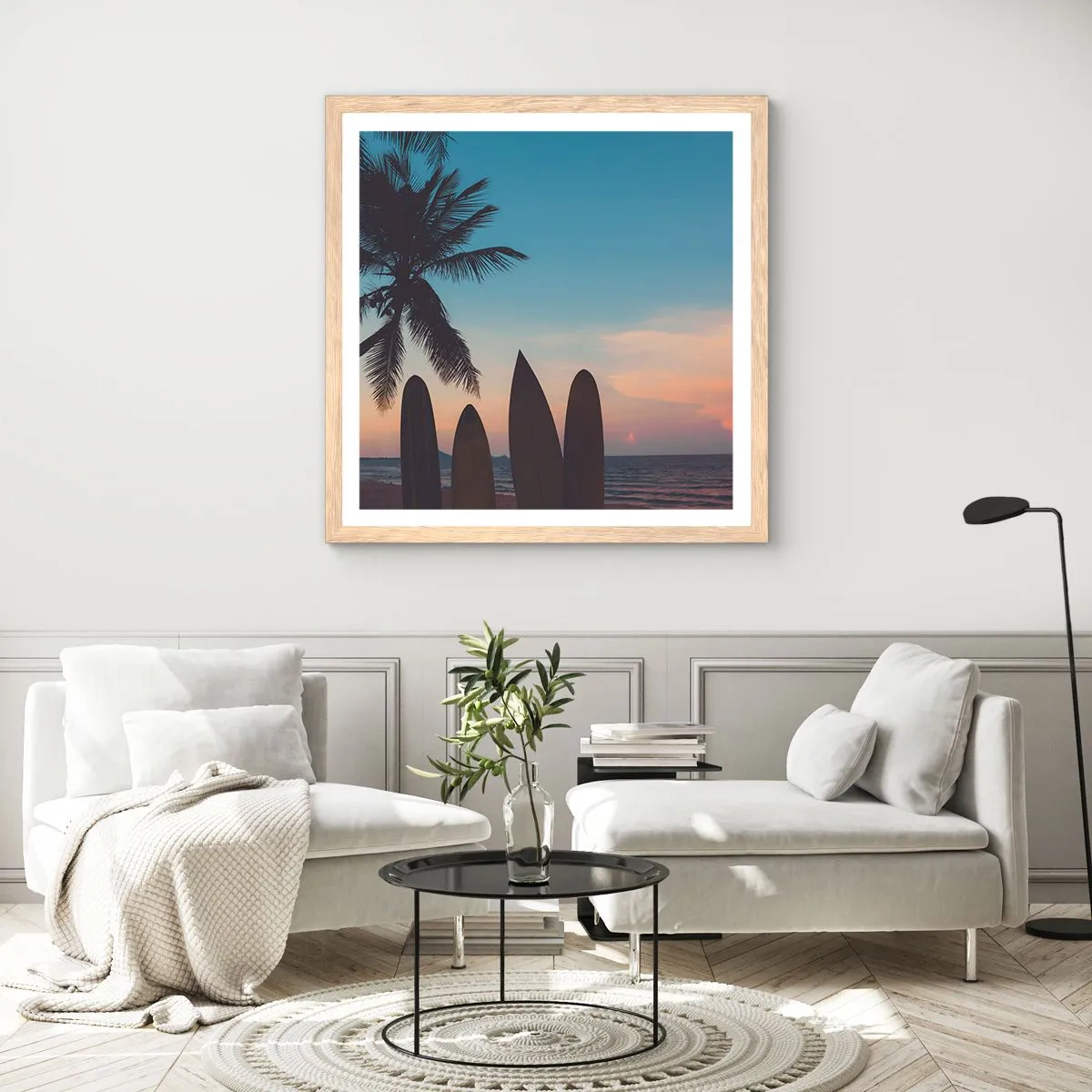 Poster în ramă de stejar deschis - Și mâine ne vom distra - 60x60 cm