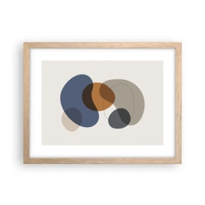 Poster în ramă de stejar deschis - Picături de culoare - 40x30 cm