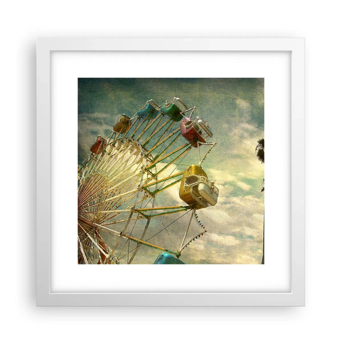 Poster în ramă albă - Hai la distracție… - 30x30 cm