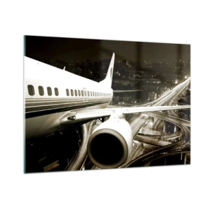 Tablou pe sticlă - Zbor în noapte - 100x70 cm