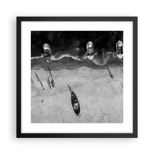 Poster în ramă neagră - Tot pe țărm... - 40x40 cm