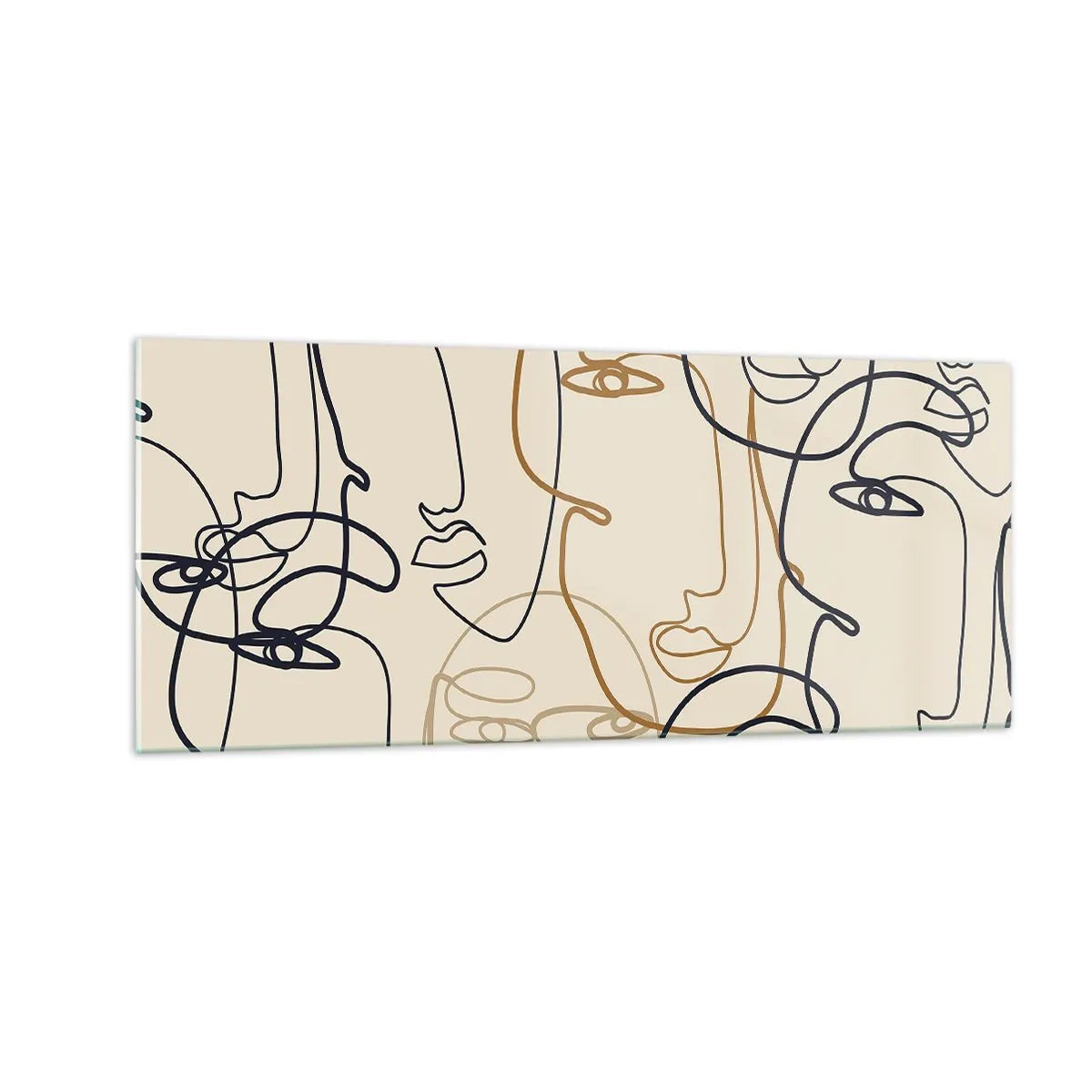 Tablou pe sticlă - Portret multiplicat - 100x40 cm