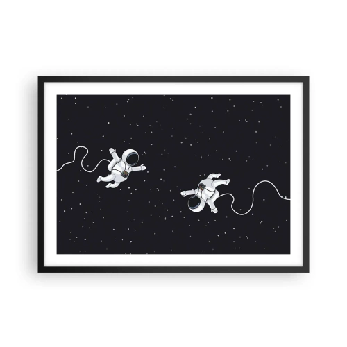 Poster în ramă neagră - Dansul spațial - 70x50 cm