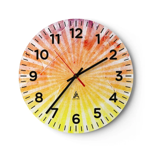 Ceas de perete - Ceas pe sticlă - Răsărituri și apusuri de soare - 30x30 cm