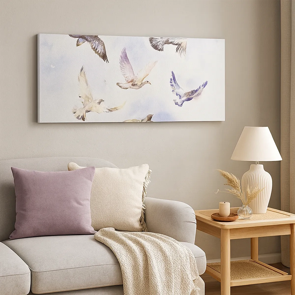 Tablou pe pânză - Libertatea în gri și albastru - 30x30 cm