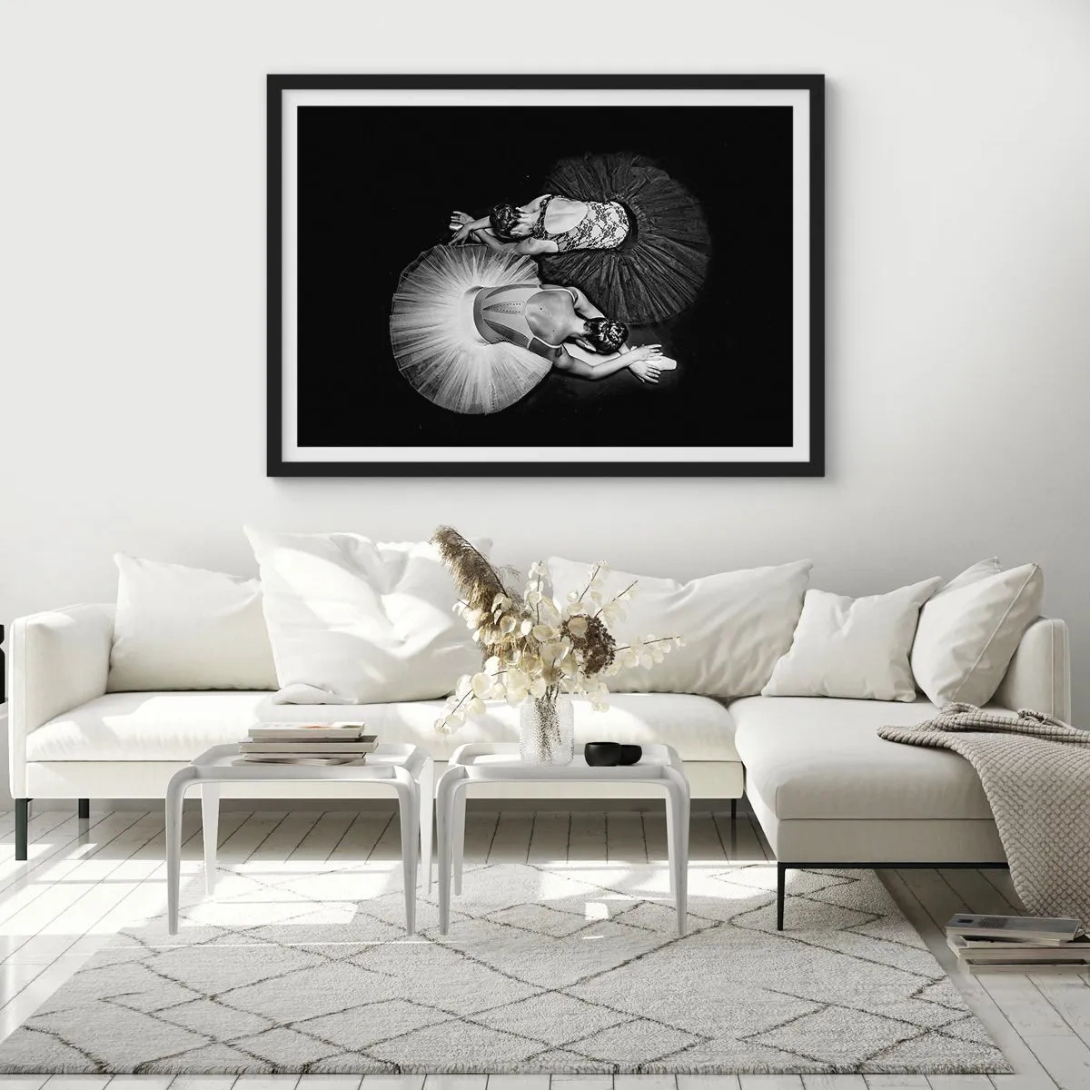 Poster în ramă neagră - Yin și yang - echilibrul perfect - 70x50 cm