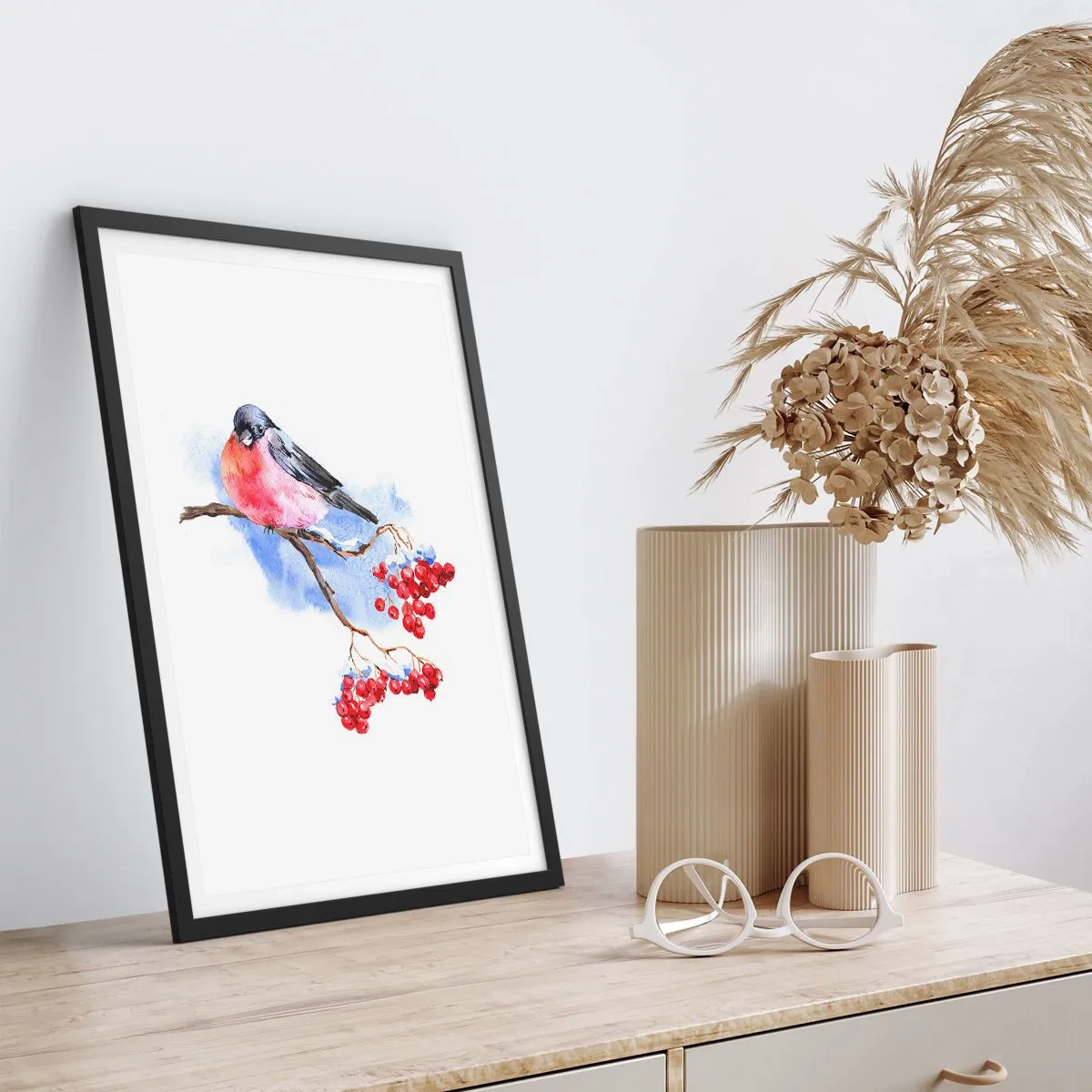 Poster în ramă neagră - Iarna în culori - 70x100 cm