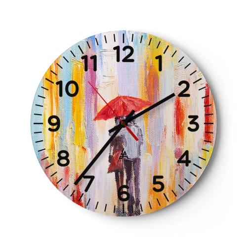 Ceas de perete - Ceas pe sticlă - Să plouă în continuare - 30x30 cm