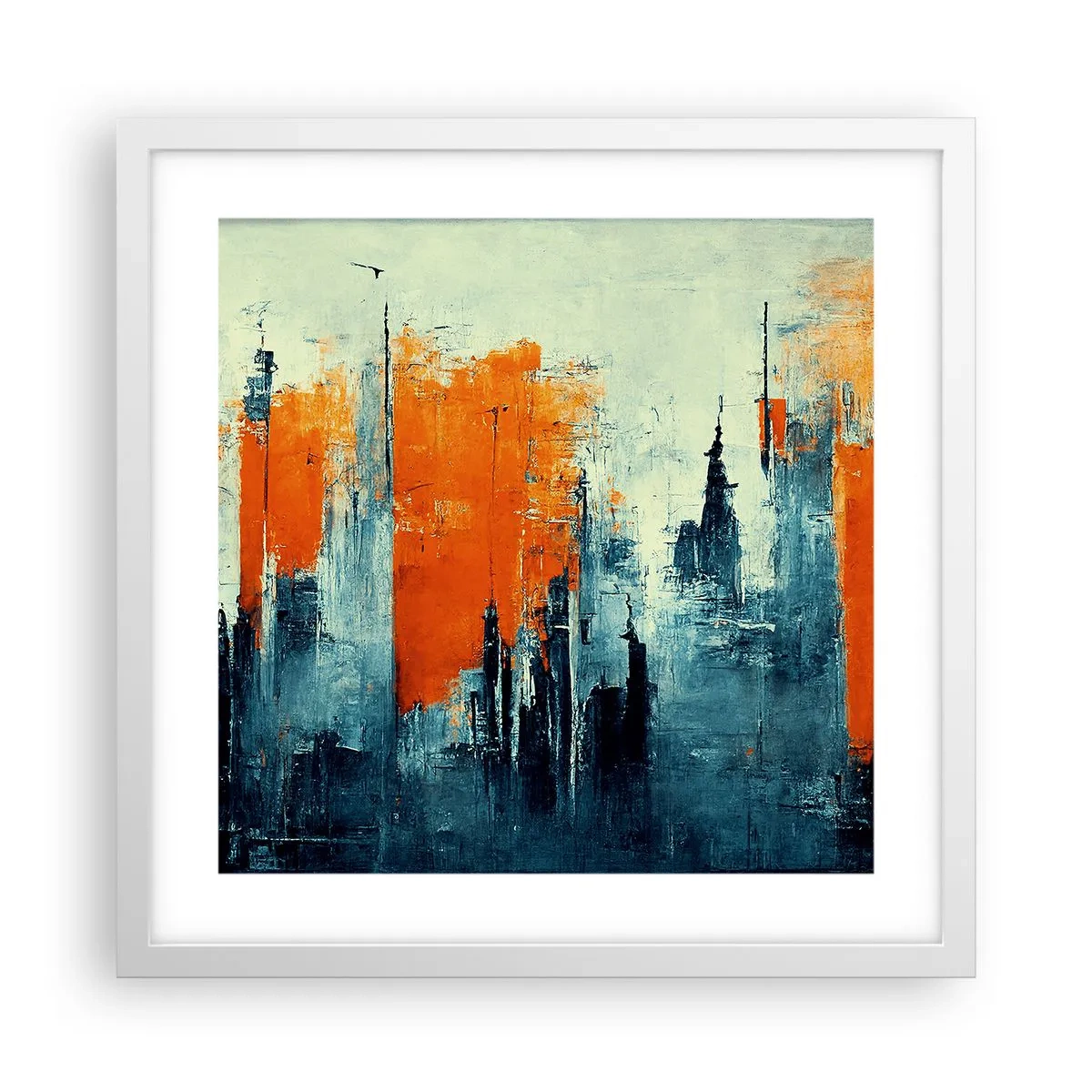 Poster în ramă albă - Peisaj modern - 40x40 cm
