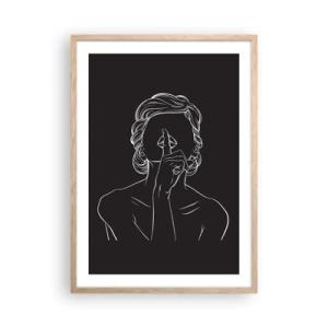 Poster în ramă de stejar deschis - Frumusețea înflorește în tăcere - 50x70 cm