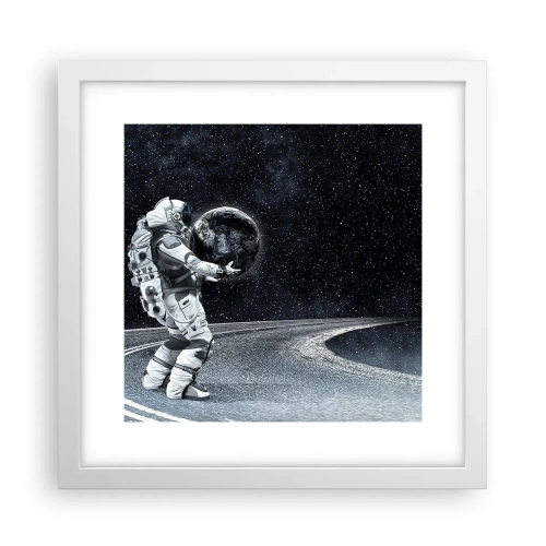 Poster în ramă albă - Pe Calea Lactee - 30x30 cm