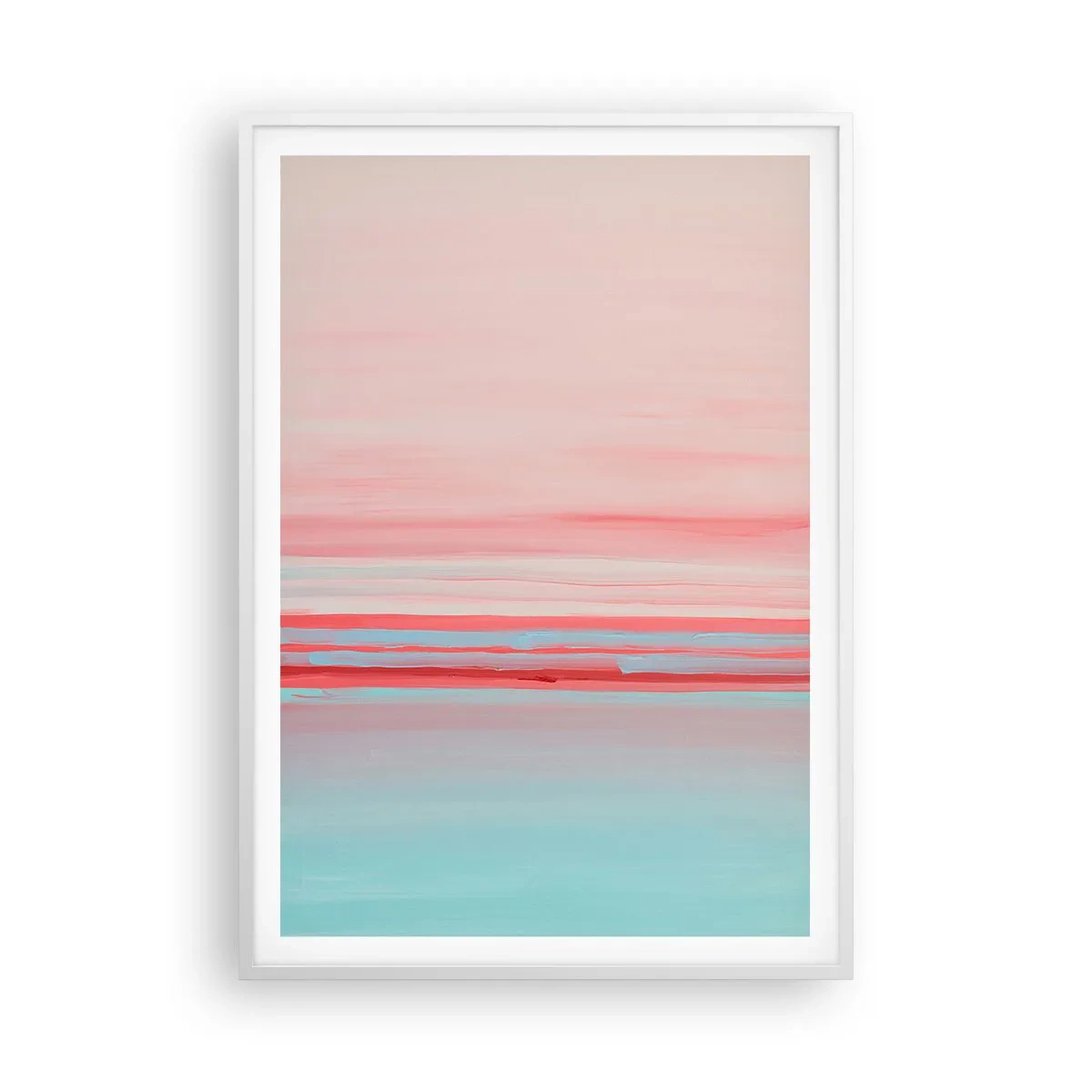 Poster în ramă albă - Abstracție în zori - 70x100 cm