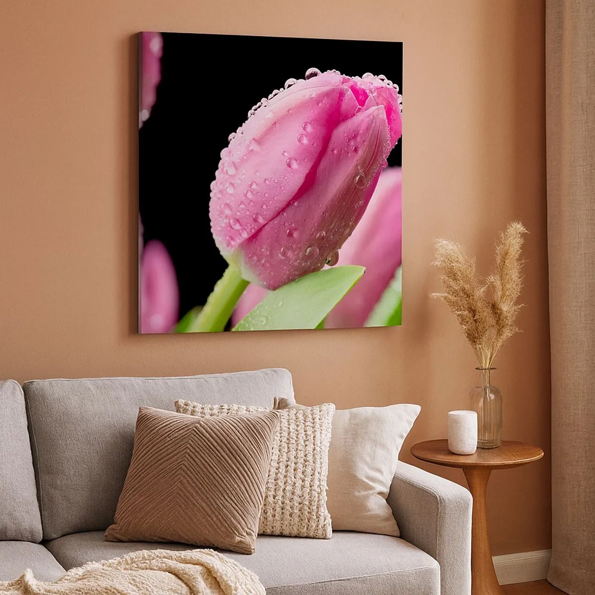 Tablou pe pânză - Un vis de liliac în rouă - 30x30 cm