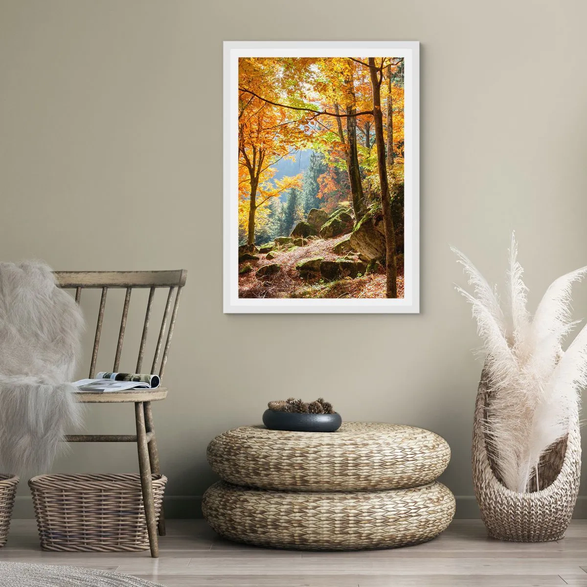 Poster în ramă albă - Timp de relaxare - 50x70 cm