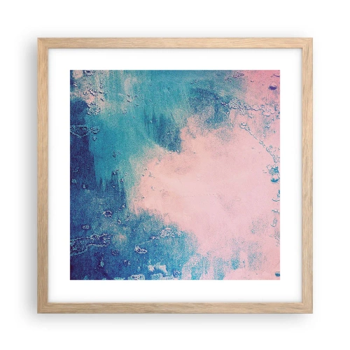 Poster în ramă de stejar deschis - Îmbrățișare albastră - 40x40 cm