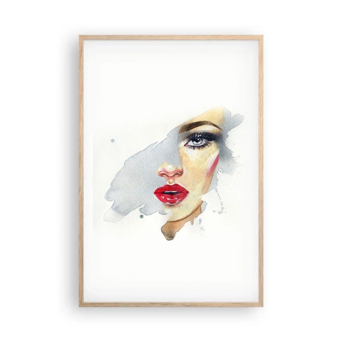 Poster în ramă de stejar deschis - Reflecție într-o picătură de apă - 61x91 cm