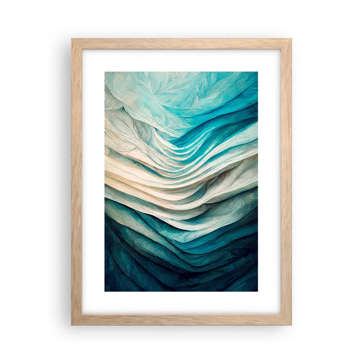 Poster în ramă de stejar deschis - Insațiabilitate albastră - 30x40 cm