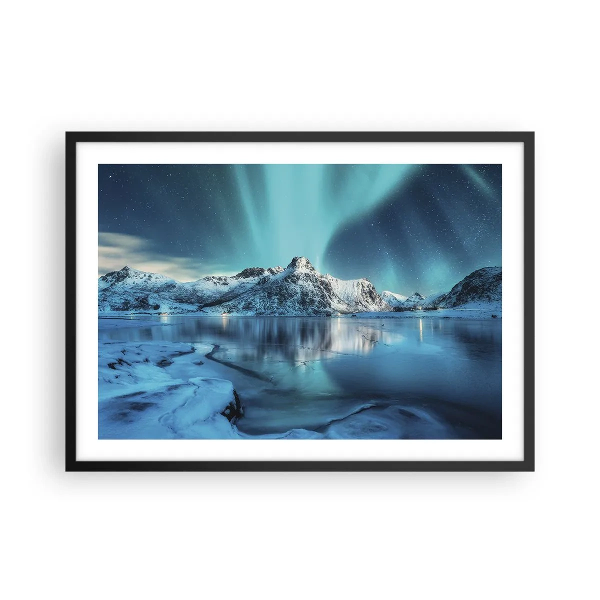 Poster în ramă neagră - Noaptea de lumină - 70x50 cm