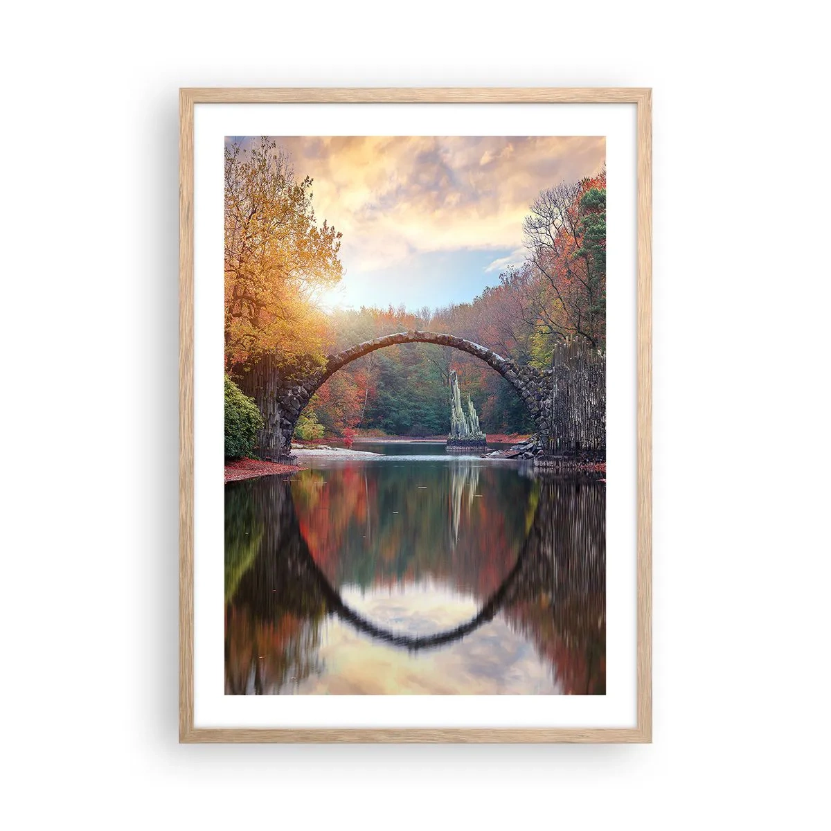 Poster în ramă de stejar deschis - De cealaltă parte a oglinzii - 50x70 cm