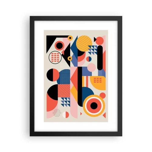 Poster în ramă neagră - Compoziție: joacă-te - 30x40 cm