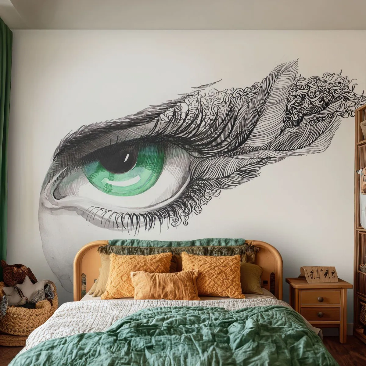 Tapet Autoadeziv Deluxe Sticker - Frumoasă și gata de atac - Abstracția, Grafică, Ochi - 250x175 cm