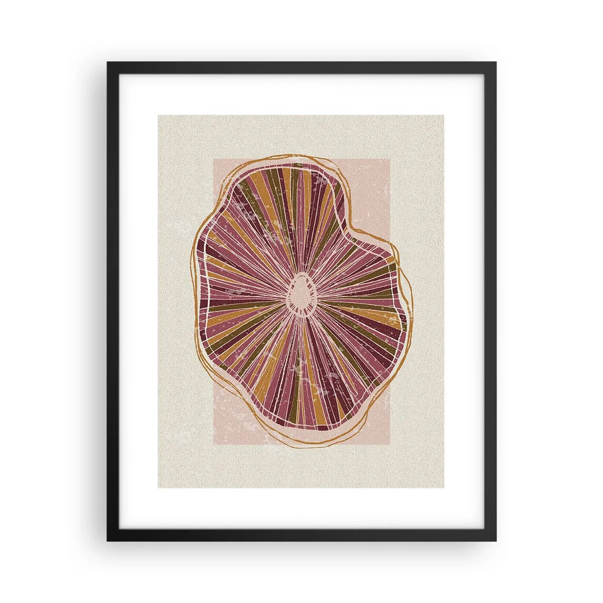 Poster în ramă neagră - Abstracția radială - 40x50 cm