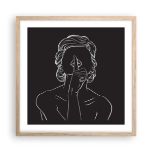 Poster în ramă de stejar deschis - Frumusețea înflorește în tăcere - 50x50 cm