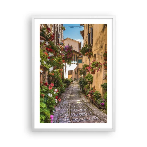 Poster în ramă albă - Străduță italiană - 50x70 cm