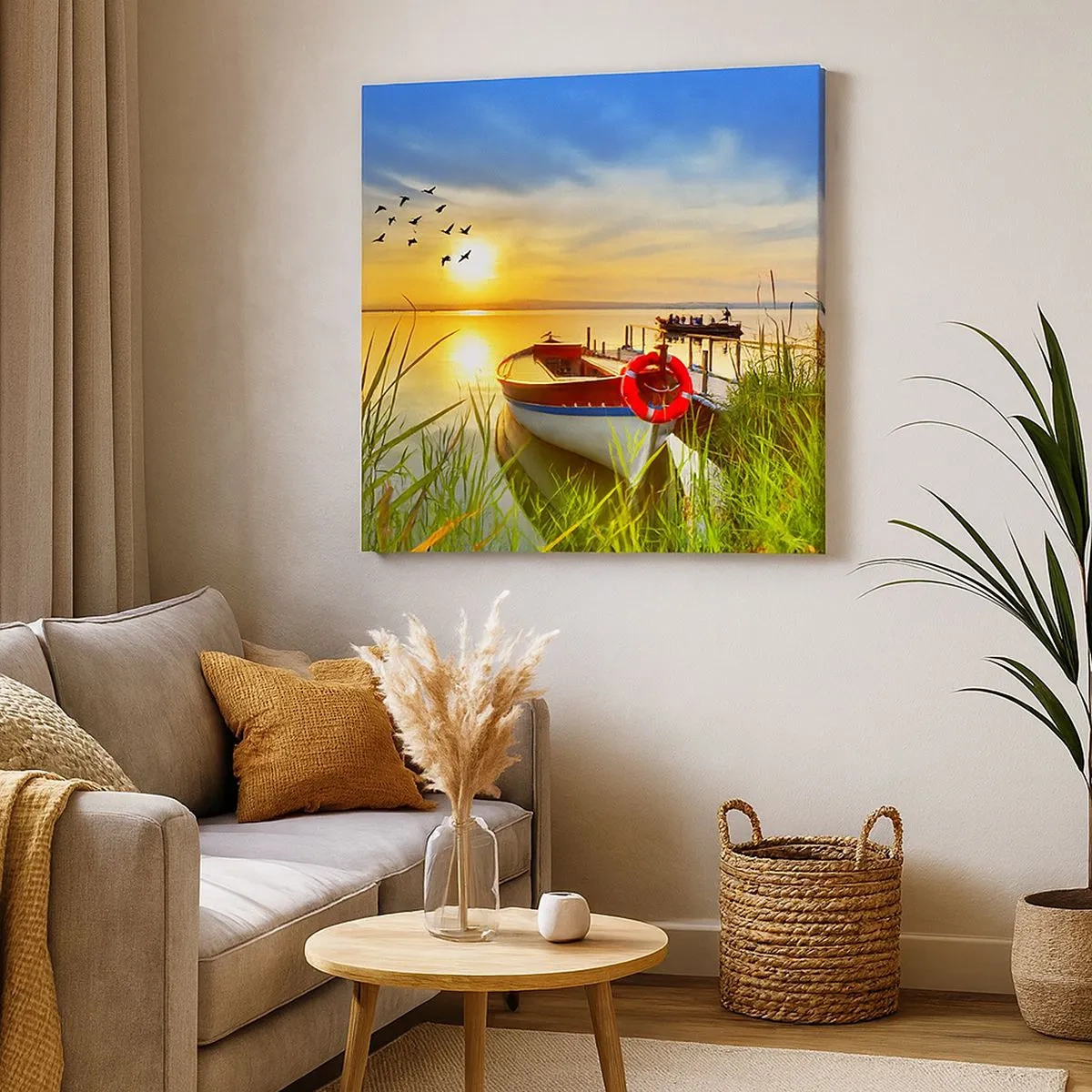 Tablou pe pânză - Cormoranii pleacă deja - 30x30 cm