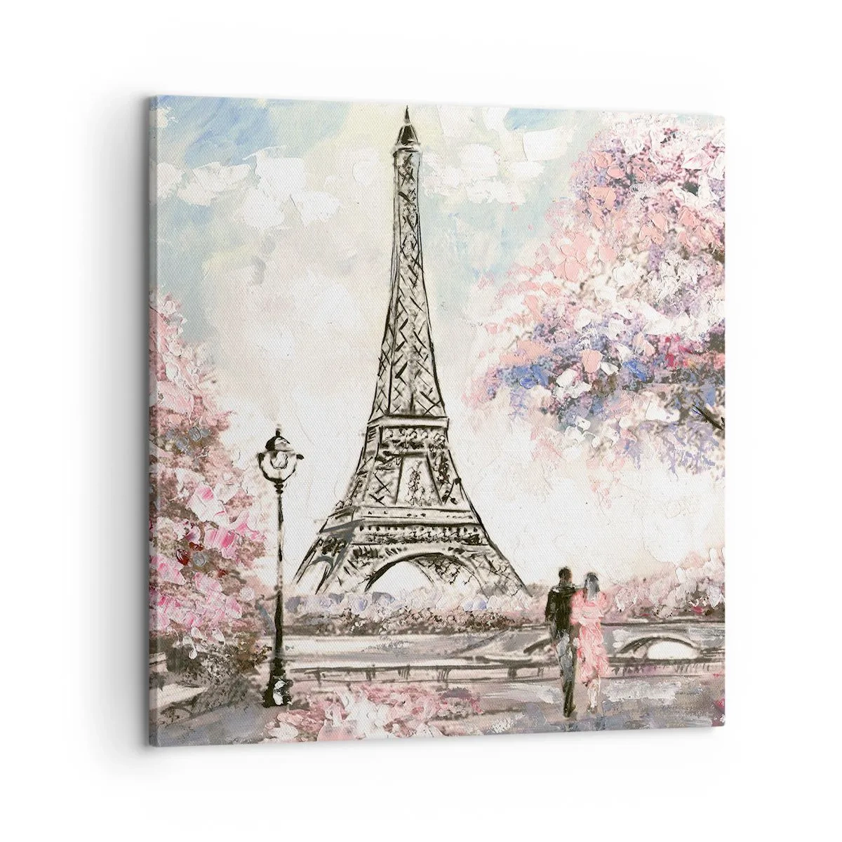 Tablou pe pânză - Plimbare în aprilie la Paris - 60x60 cm