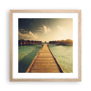 Poster în ramă de stejar deschis - O invitație caldă - 40x40 cm