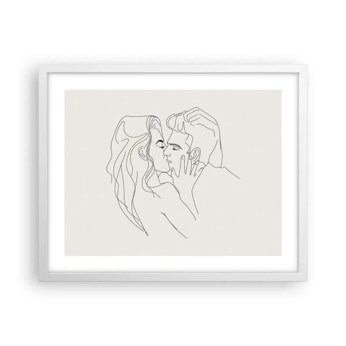 Poster în ramă albă - Încurcați în sentimente - 50x40 cm