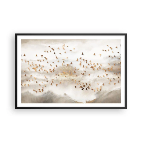 Poster în ramă neagră - A sosit timpul... - 91x61 cm