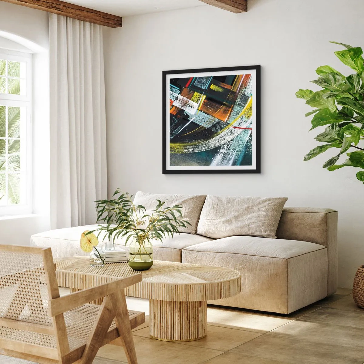 Poster în ramă neagră - Energia în mișcare - 30x30 cm