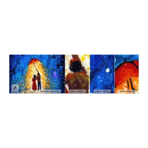 Mostră de Tapet Standard Eco - Magia unei seri ploioase? - Romantic, Cuplu, Dragoste - 100x30 cm