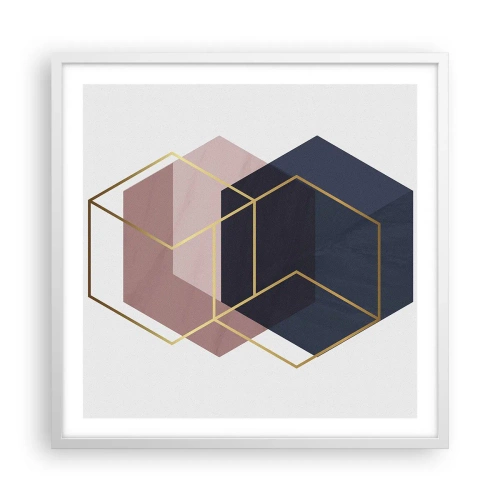 Poster în ramă albă - Puterea simplității - 60x60 cm