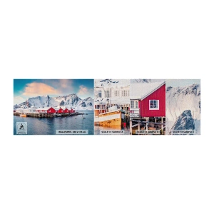 Mostră tapet Premium Canvas - Retragerea nordică - Peisaj, Norvegia, Lofoten - 100x30 cm