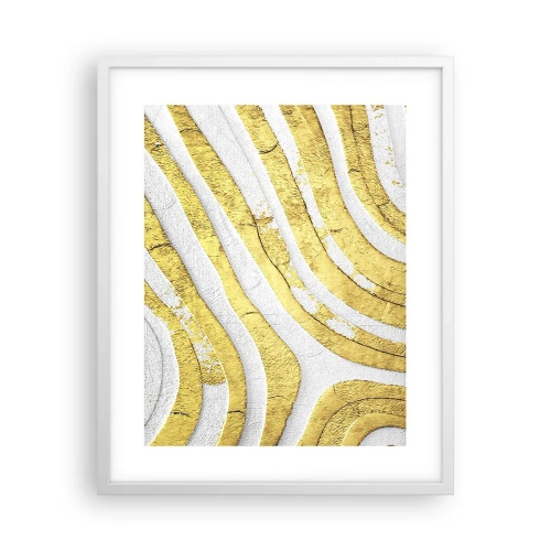 Poster în ramă albă - Compoziția în alb și auriu - 40x50 cm