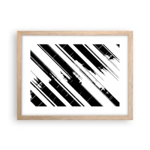 Poster în ramă de stejar deschis - Compoziție intensă și dinamică - 40x30 cm