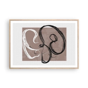 Poster în ramă de stejar deschis - Compoziția - căutarea plenitudinii - 100x70 cm