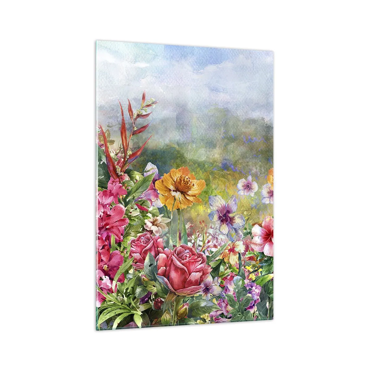 Tablou pe sticlă - O grădină înnebunită - 70x100 cm