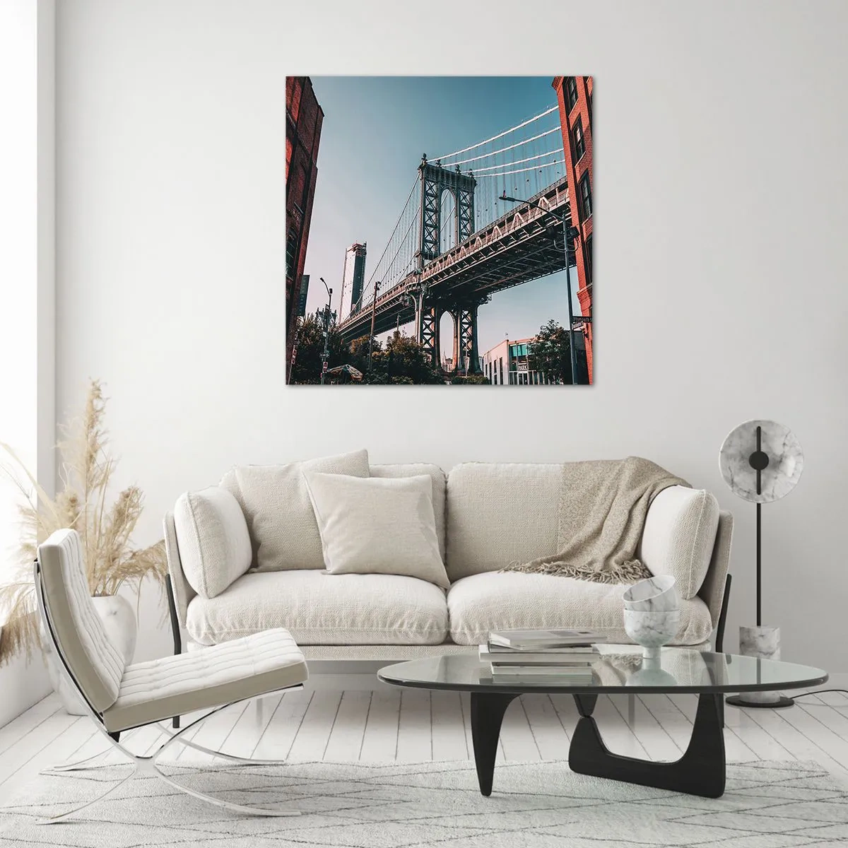 Tablou pe sticlă - În valurile orașului - 60x60 cm