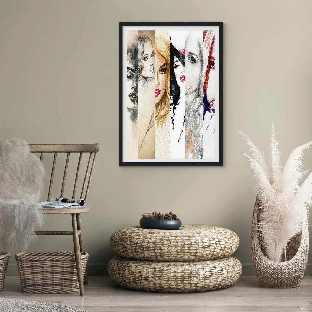 Poster în ramă neagră - Portrete de femei în diverse stiluri artistice - 50x70cm - Și întotdeauna ești TU - Decorațiune modernă pentru perete pentru living și dormitor ARTTOR