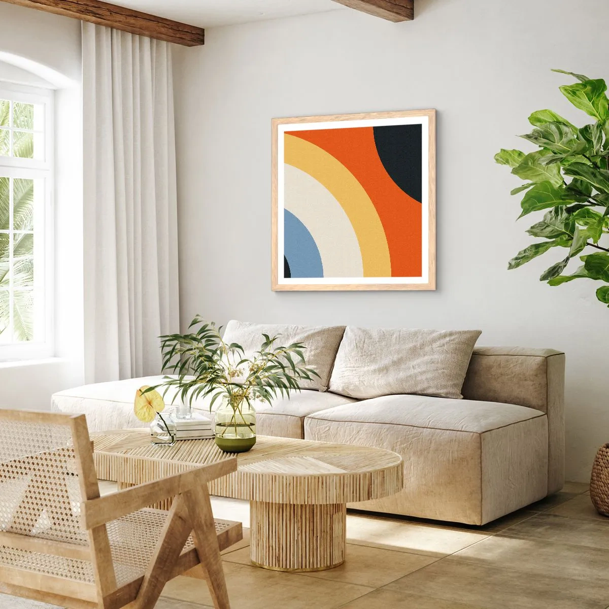 Poster în ramă de stejar deschis - Spre sine - 30x30 cm